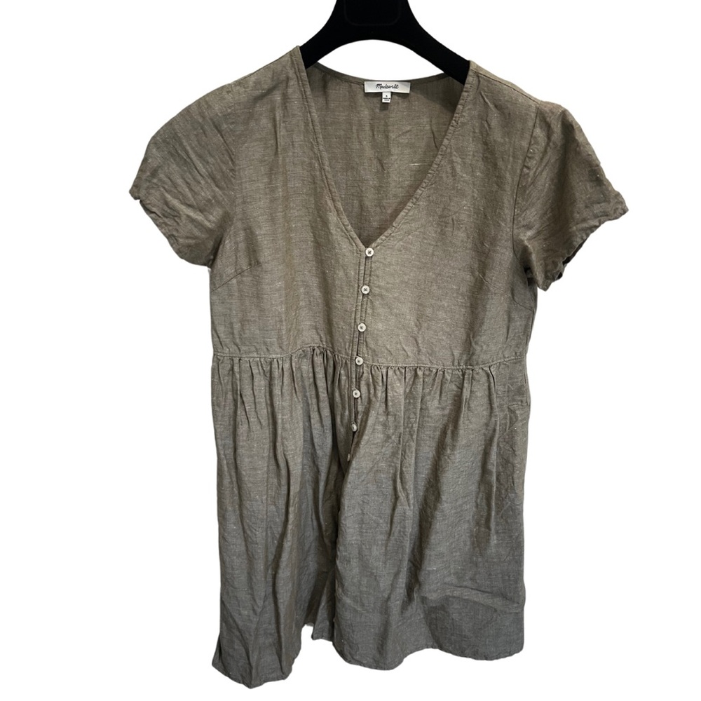 Madewell | tan linen dress